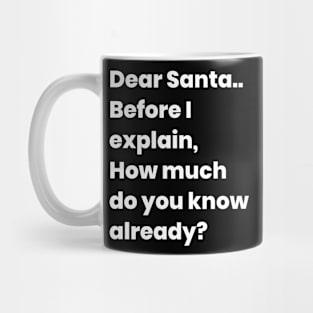 Dear Santa...how much you know Mug